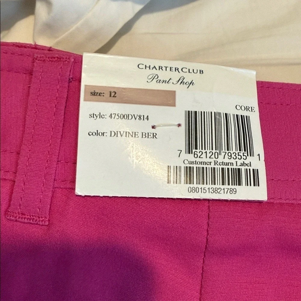 Charter Club Fuchsia Tummy Slimming Classic Fit Women's Shorts size 12 NWT - Picture 9 of 10
